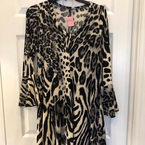 Black leopard tunic